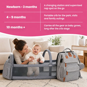 2-in-1 Baby Travel Bed & Diaper Bag Backpack (view 9)