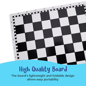 Educational wooden cartoon chess set with foldable lightweight high-quality board for kids learning and fun