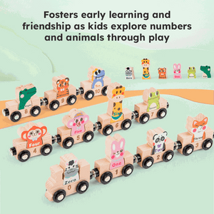 Wooden Animals & Numbers Magnetic Train Set (view 9)
