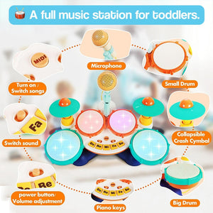 Multisensory Musical Development Drum Set – gift idea for new parents and baby showers
