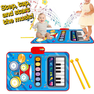 Interactive Music Maestro Non-Slip Play Mat Set with Drumsticks