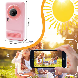 Pink ChatGPT powered smartphone for kids with AI camera, kid-friendly learning, and safe screen, suitable ages 3+