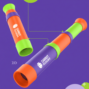 Colorful children's monocular telescope with 8x magnification and adjustable focus for educational outdoor exploration
