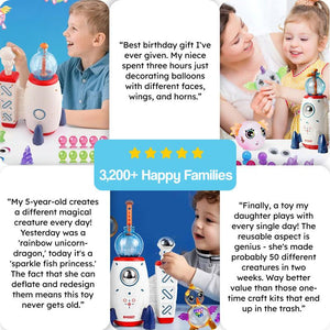 Magic PopKit reusable balloon toy with pump and magical accessories for kids creating fantasy creatures