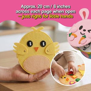Montessori Felt Activity Book with 8 interactive felt pages for toddlers ages 1β4, screen-free and portable learning toy
