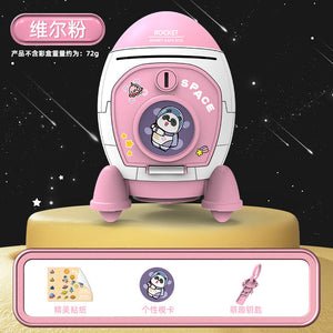 Rocket Shaped Plastic Cartoon Childrens Piggy Bank with Anti-Fall Design (view 10)
