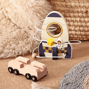 Wooden Montessori Educational Stacking Rocket & Building Block Toy Set – Montessori-inspired toy