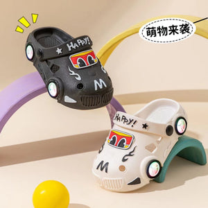 Light-Up Car Cartoon Slip-On Sandals with Closed Toe Anti-Slip Soft Sole – sensory toy