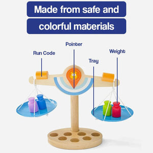 Wooden Educational Math Balance Scale Toy – STEM learning toy