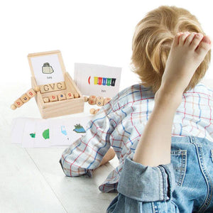 Wooden Rotation CVC Block Letters Teaching Toy – educational toy