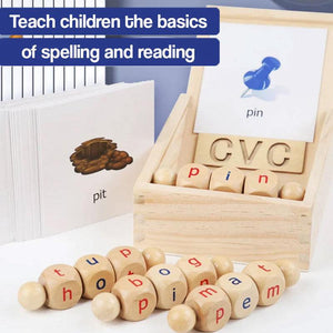 Wooden Rotation CVC Block Letters Teaching Toy (view 6)