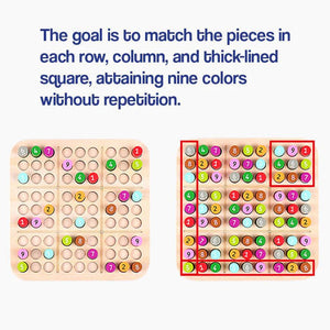Wooden Sudoku Color and Number Memory Board (view 7)