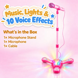 Complete Karaoke Microphone Set with LED Stand