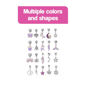 Bracelet-Making Kit with multiple colorful charm shapes for kids creative design and personalized jewelry making