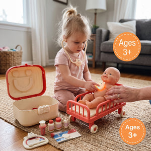 Little Doctor Play Kit with Hippo Carry Case in pink
