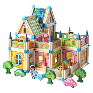Wooden Building Blocks Castle – for kids ages 4+