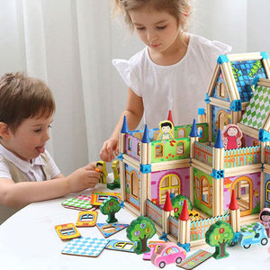 Wooden Building Blocks Castle – screen-free play