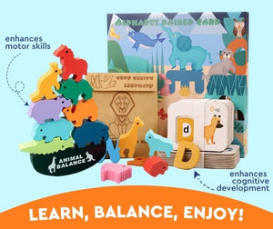 Wooden Animal Balancing Block Game