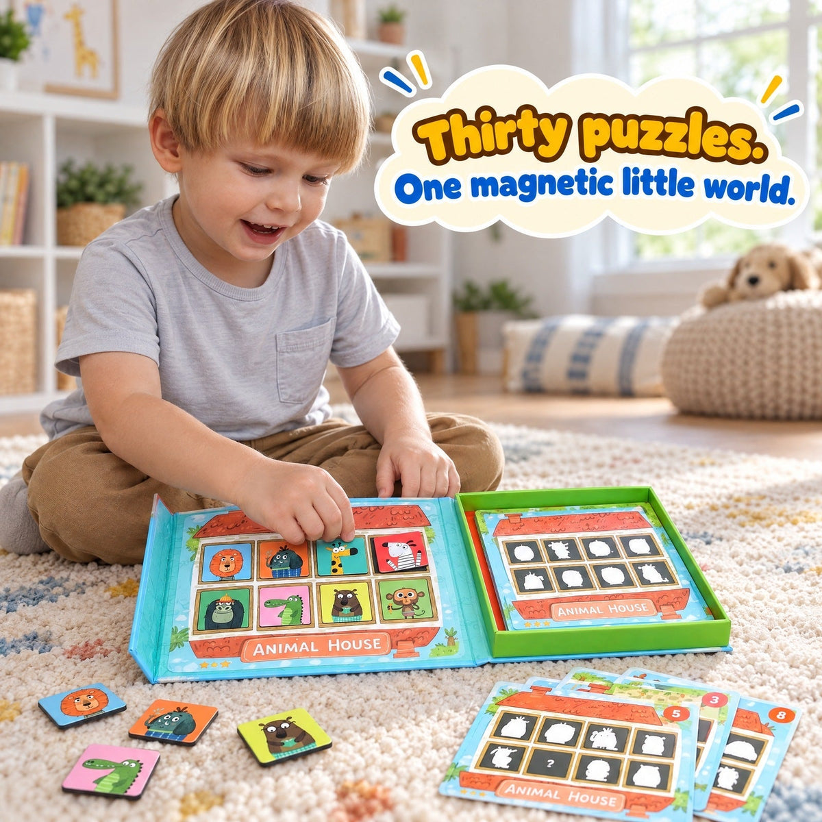 Magnetic Animal House Matching Game