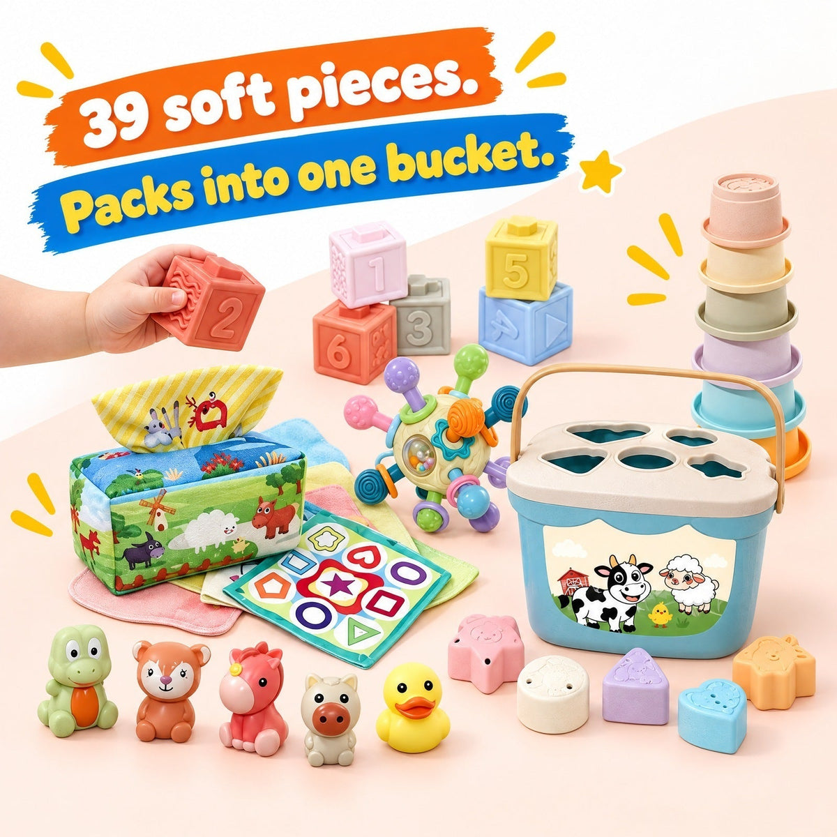 6-in-1 Soft Baby Learning Toy Set