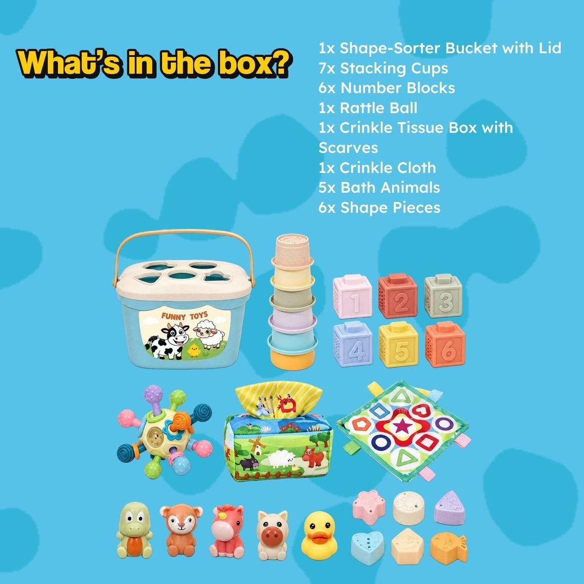 6-in-1 Soft Baby Learning Toy Set