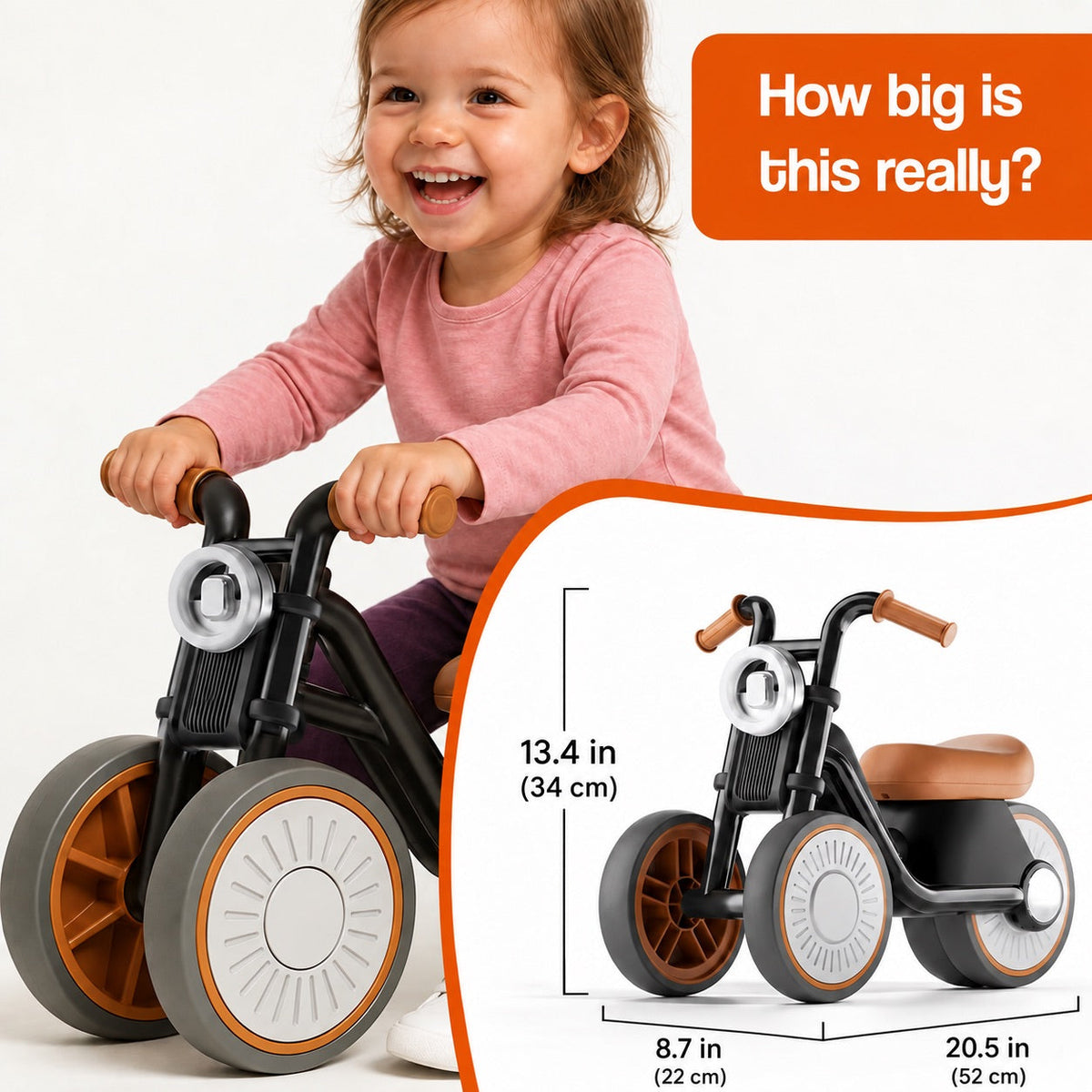 Tiny Biker Anti-Tip Light & Sound Motorcycle