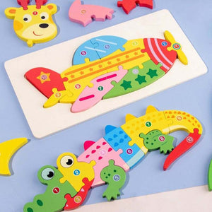 Montessori 3D Animal Shaped Puzzle (Set of 3) – for kids ages 1+