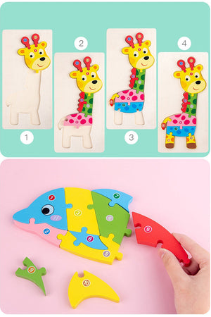 Montessori 3D Animal Shaped Puzzle (Set of 3)