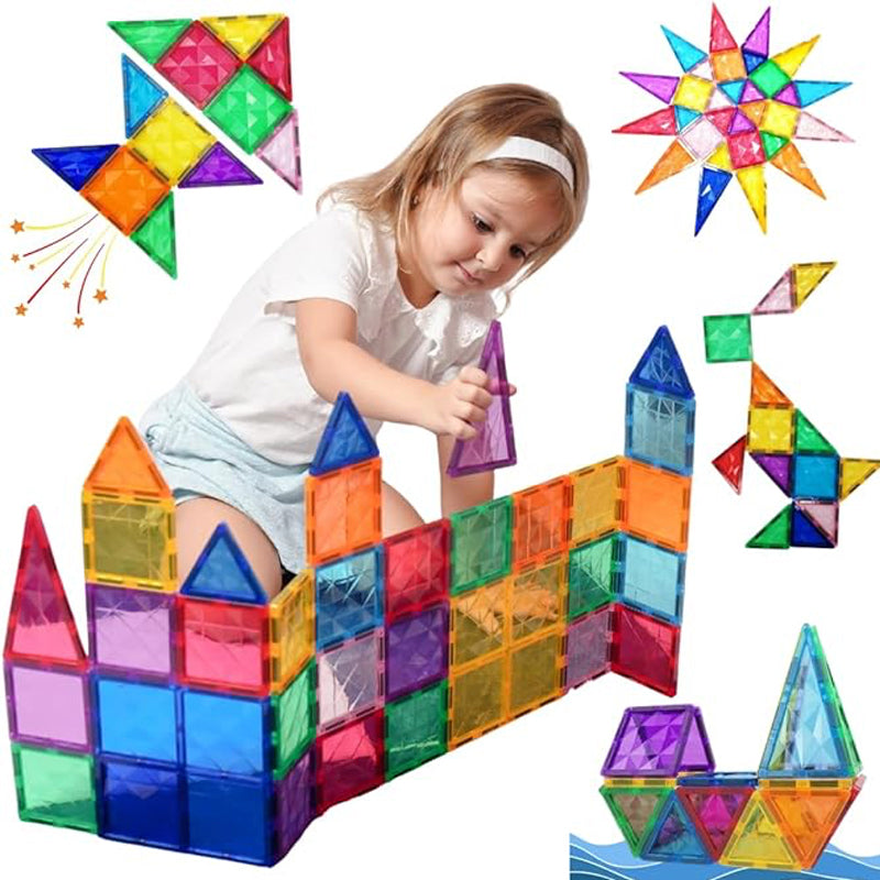 Magnetic Building Tiles Transparent Blocks Toy TwoElephants