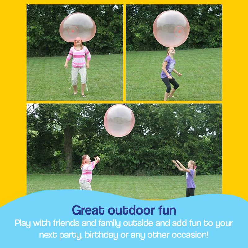 Kids playing outdoors with Giant Jelly Balloon Ball for active fun at parties and birthdays