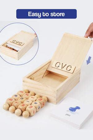 Wooden Rotation CVC Block Letters Teaching Toy