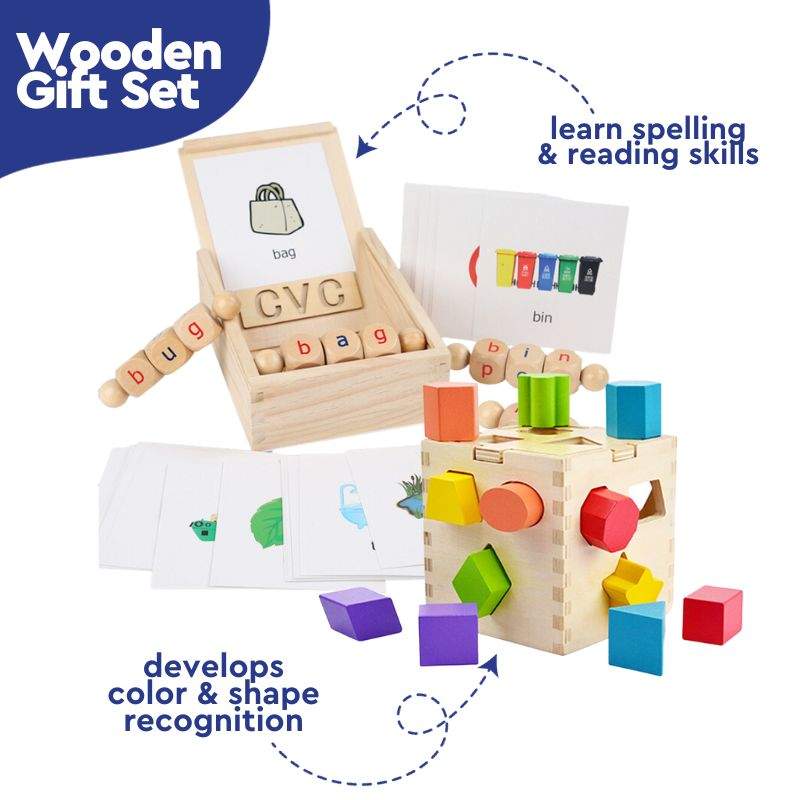 Wooden Rotation CVC Block Letters Teaching Toy (view 9)