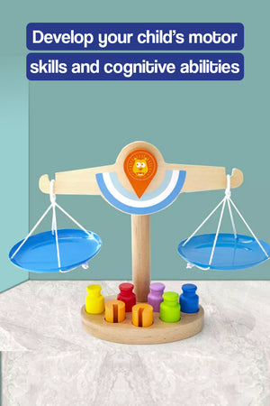 Wooden Educational Math Balance Scale Toy