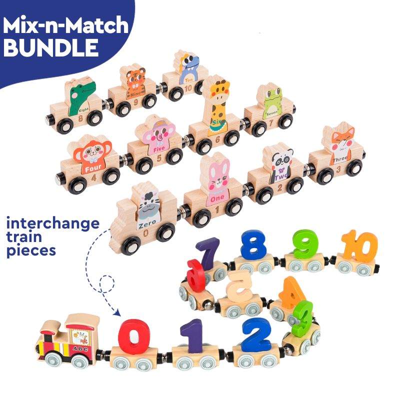 Wooden Animals & Numbers Magnetic Train Set (view 12)