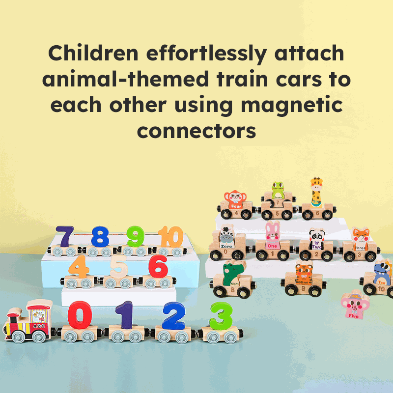 Wooden Animals & Numbers Magnetic Train Set (view 13)