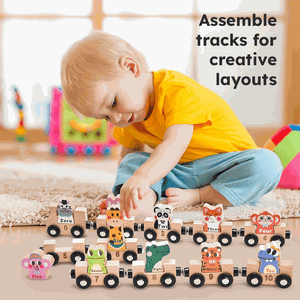 Wooden Animals & Numbers Magnetic Train Set – gift idea for kids and grandchildren