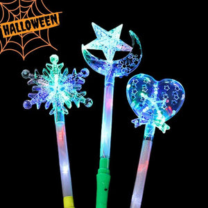 3-Piece Enchanted Halloween LED Fairy Wands – for kids ages 3+