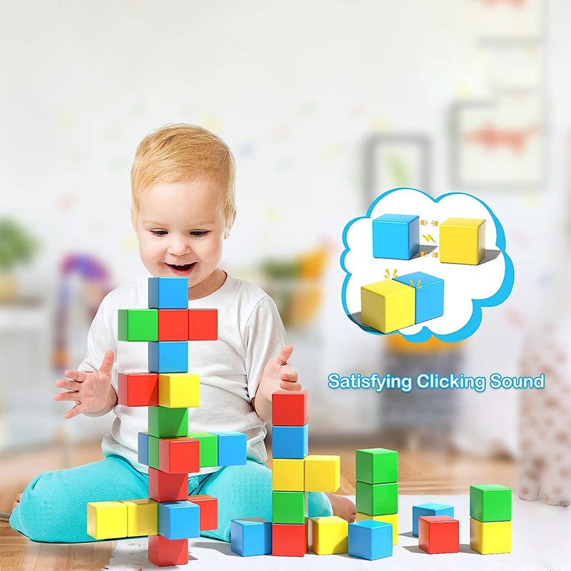 Colorful Magnetic STEM Building Blocks – for kids ages 4+