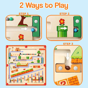 Montessori Magnetic Color and Number Maze – for kids ages 1+