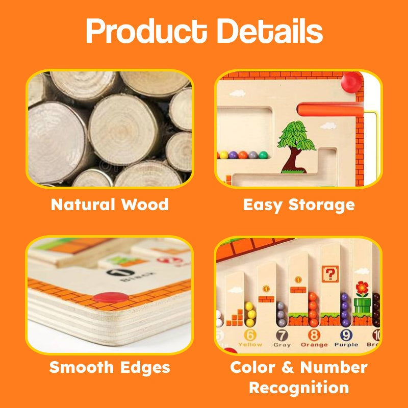 Montessori Magnetic Color and Number Maze – STEM learning toy