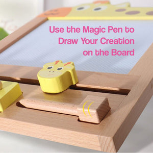 Eco-Wooden Magnetic Drawing Board – art & craft set