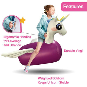 Inflatable Unicorn Ride – ride-on toy