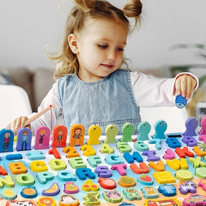Montessori Letters and Numbers Fishing Board – from baby age up