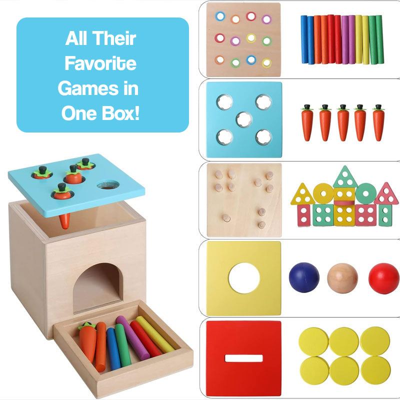 5-in-1 Wooden Montessori Box – gift idea for kids and grandchildren