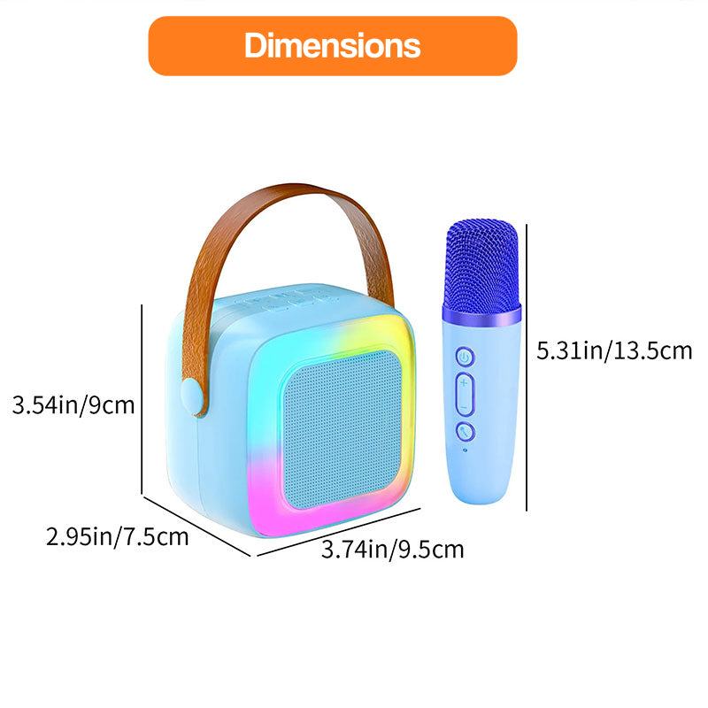 Family Fun Karaoke Machine with wireless mic and colorful LED speaker for kids ages 3 and up