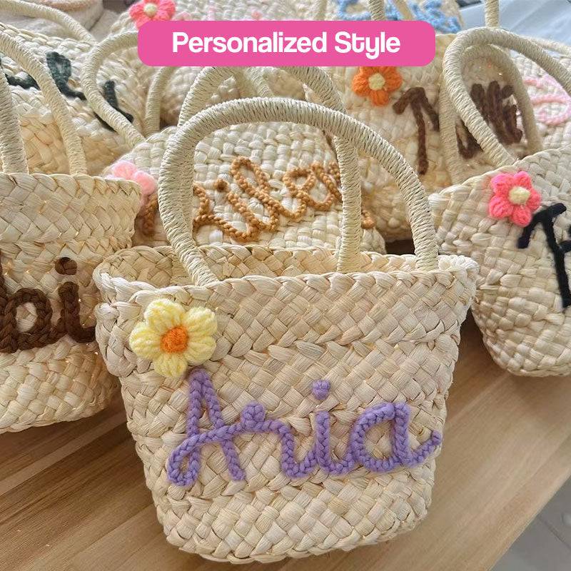 Customizable Straw Bag Bundle – gift idea for kids and grandchildren