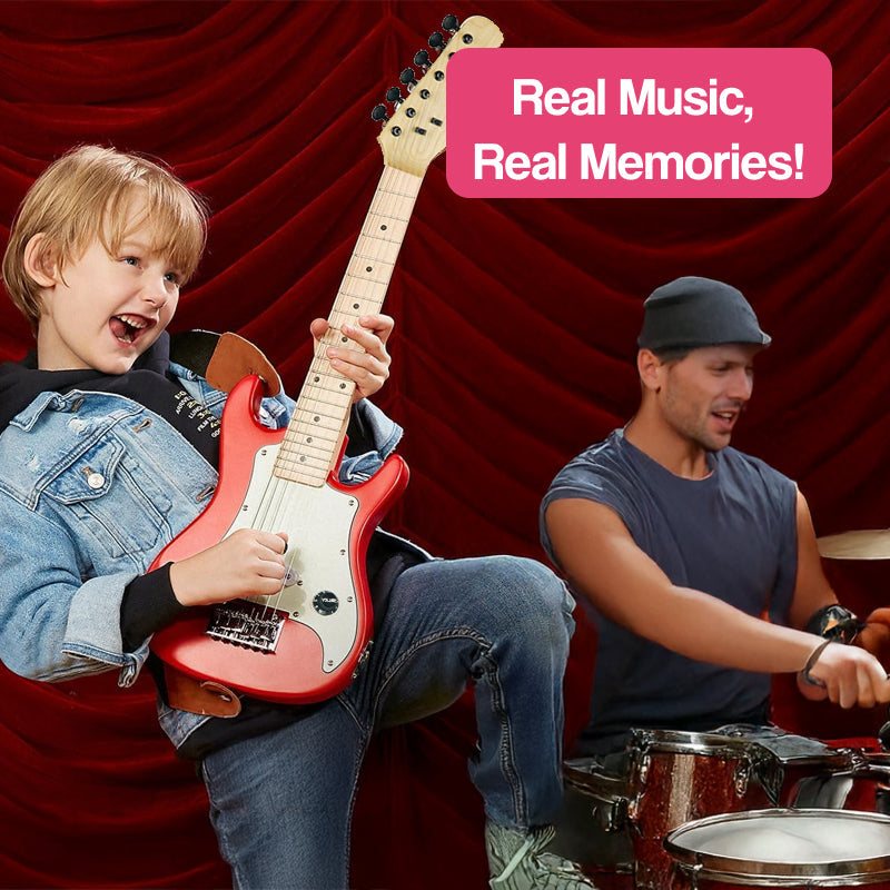 Natural Wood Mini Electric Guitar – musical toy