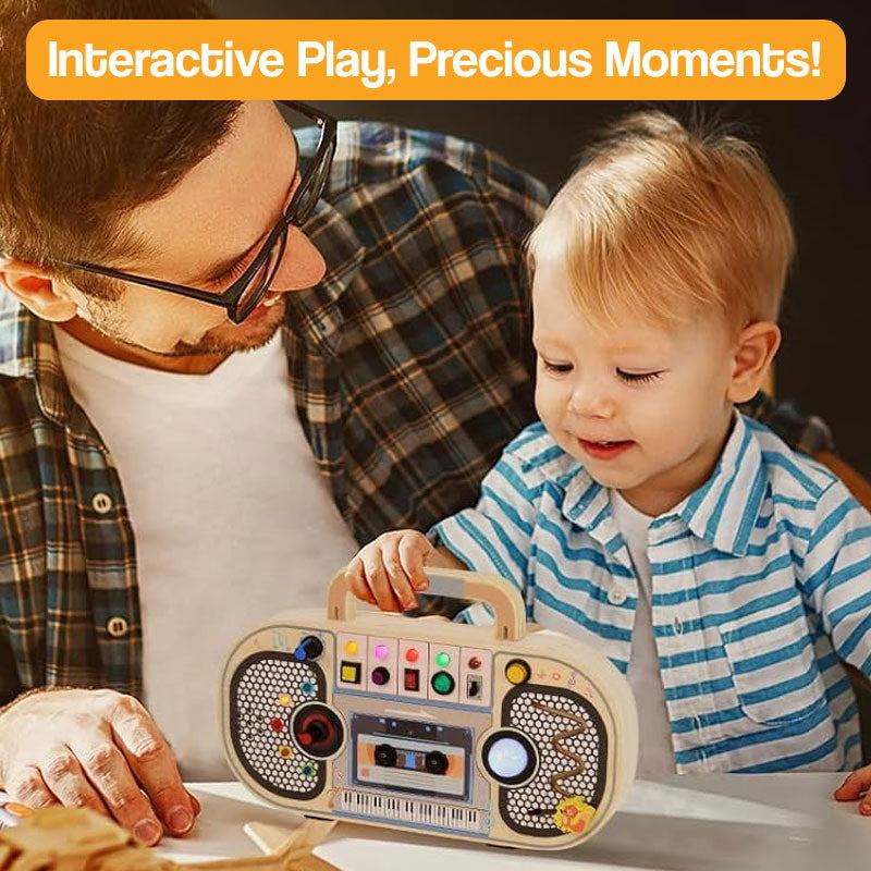 Wooden Mini LED Boombox – electronic learning toy