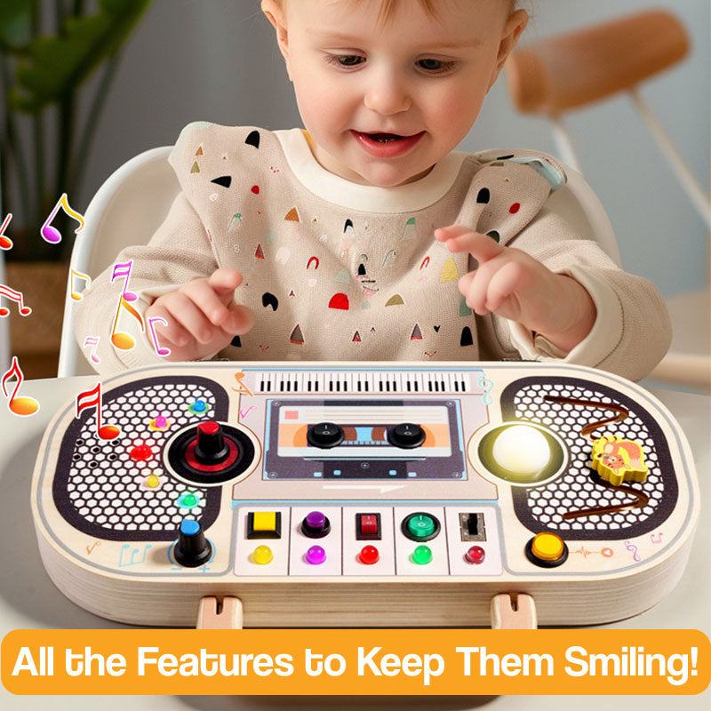 Wooden Mini LED Boombox – educational toy