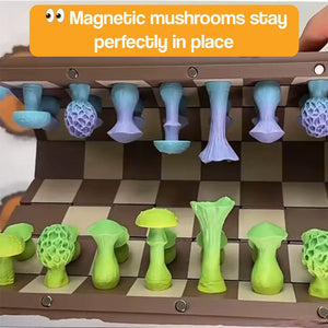 Magnetic Mushroom-Themed Chess Set – for kids ages 1+